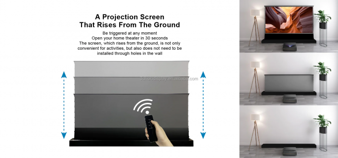 92" 100" 110" 120" 135" 150" इलेक्ट्रिक फ्लोर राइजिंग स्क्रीन 1