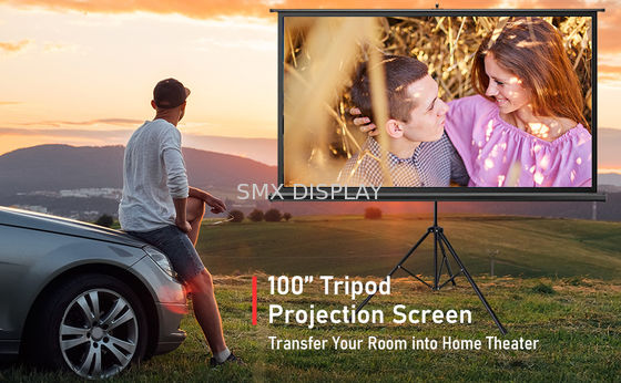 गुणवत्ता पोर्टेबल तिपाई स्टैंड प्रोजेक्टर स्क्रीन सिनेमा 96 "X96" 244x244cm कारखाना