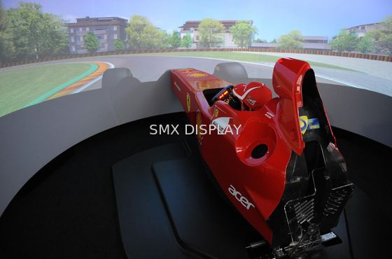 गुणवत्ता सिम्युलेटर 1.0 लाभ के लिए 360 डिग्री बड़े घुमावदार प्रोजेक्टर स्क्रीन फिक्स्ड फ्रेम कारखाना