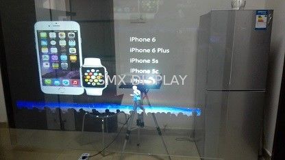 गुणवत्ता स्वयं चिपकने वाला रियर प्रोजेक्शन खिड़की फिल्म / पारदर्शी होलोग्राफिक फिल्म आउटडोर कारखाना