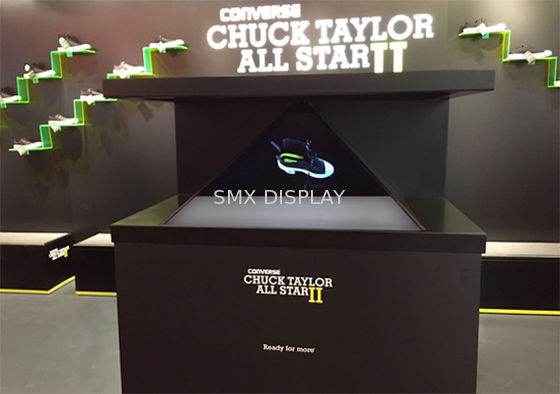 गुणवत्ता 50 डिग्री होलोग्राफिक ग्लास स्क्रीन पिरामिड होलोग्राफिक शोकेस 270 कारखाना