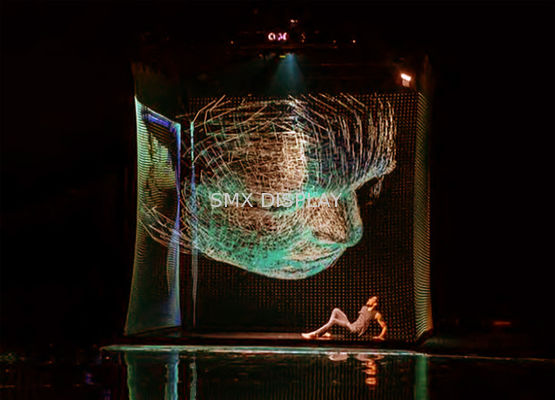 9x30m पारदर्शी होलोग्राफिक मेष स्क्रीन होलोग्राम प्रोजेक्टर स्क्रीन लाइव इवेंट्स के लिए