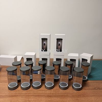 गुणवत्ता 5.5 /21.5/75 इंच होलोग्राम सिलेंडर बॉक्स 3 डी होलोग्राम सिलेंडर एइ इंटरैक्टिव प्रदर्शन संग्रहालय के लिए कारखाना