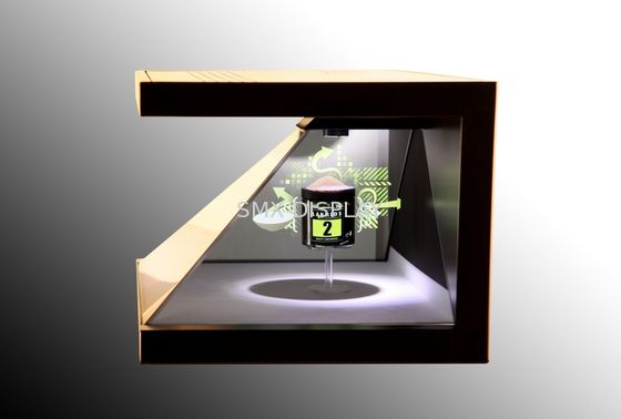 गुणवत्ता 3D Hologram Showcase 3-side View Holo Display Hologram Pyramid for Exhibition Advertising कारखाना
