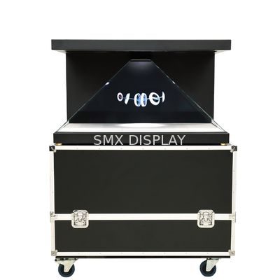 गुणवत्ता 270 डिग्री 22-32 इंच होलोग्राफिक बॉक्स शोकेस आकर्षक 3D होलोग्राफिक प्रोजेक्शन पिरामिड कारखाना