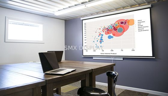 गुणवत्ता बैठक कक्ष के लिए शीसे रेशा मैनुअल प्रोजेक्शन स्क्रीन 178x178 सेमी दीवार छत कारखाना