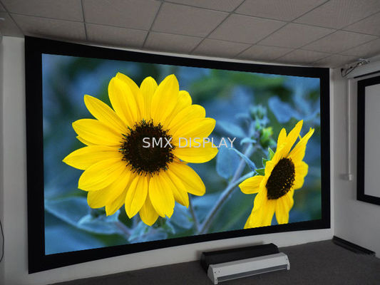 गुणवत्ता ROHS सिनेमा घुमावदार निश्चित फ्रेम स्क्रीन, दीवार प्रोजेक्टर के लिए स्क्रीन घुड़सवार कारखाना