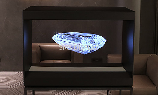 40 "HoloCube एक तरफा होलोग्राम स्टीरियो प्रदर्शन के लिए विज्ञापन प्रदर्शन शोकेस